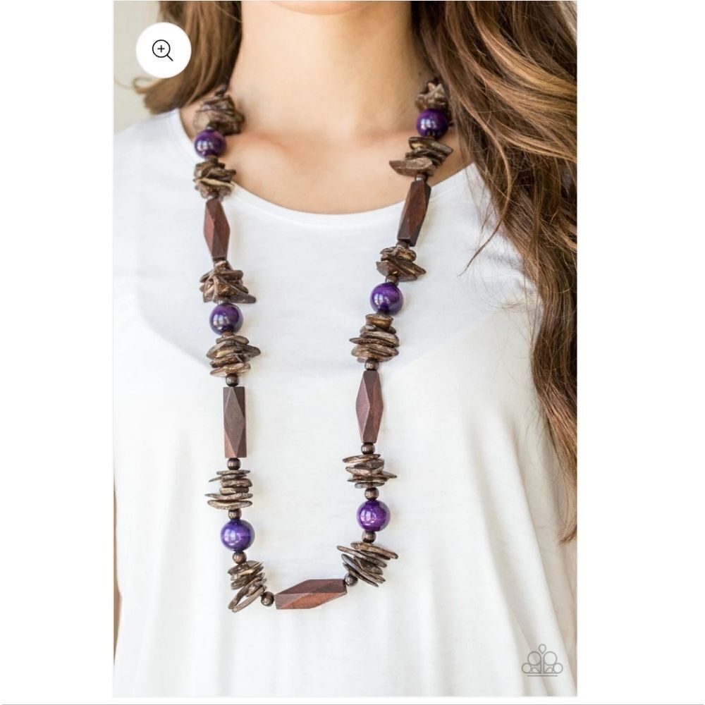 Paparazzi Cozumel Coast Brown and Purple Beaded Necklace